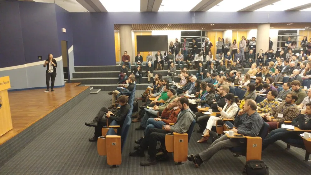 A full room of attendees at ProductCamp Vancouver